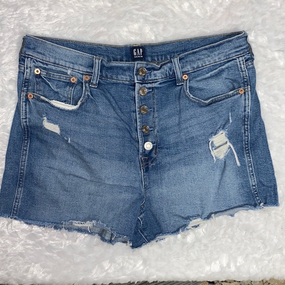 GAP BUTTON FLY DENIM cut off SHORTS size 12